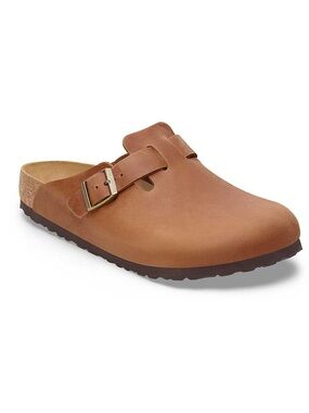 Birkenstock Boston Oiled Leather Clogs for Men in Cognac Brown NWT